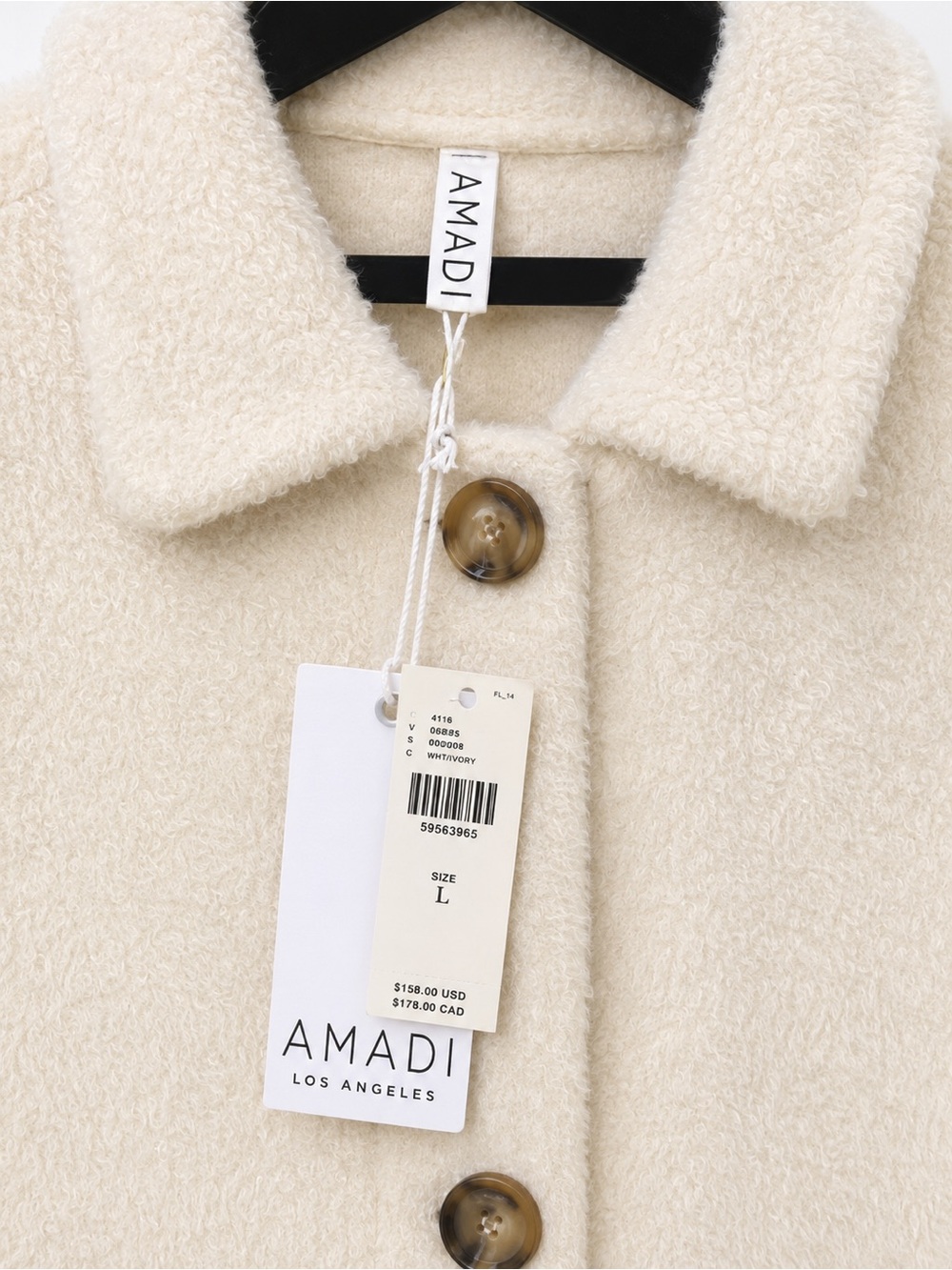 Anthropologie Danika Fuzzy Teddy Jacket | NWT | Large | Ivory Cream Cozy Coat - Picture 4 of 10
